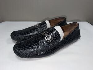 Donald Pliner Veba2 Men’s Size 15 Blue Croc Embossed Leather Driving Loafers